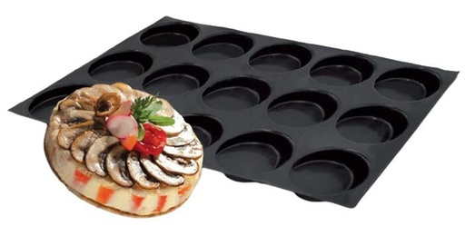 [51661073] FP-03413 FLEXIPAN® ORIGINE MINI QUICHES 30X20CM 15EMP 29,2X18,8CM Ø4,2CM H1CM **S/CDE**