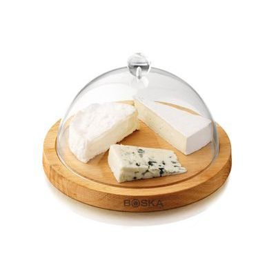 [57658081] BOSKA CLOCHE FROMAGE VERRE S/PLANCHE BOIS 25XH15CM