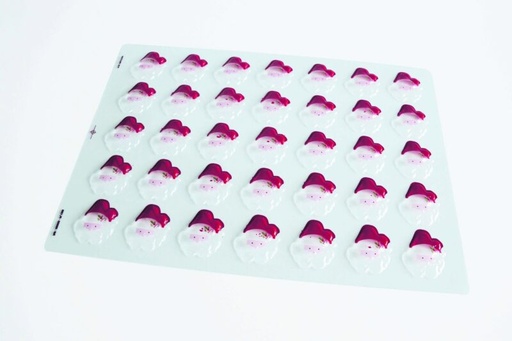 [08056788] 060603 PCB BLISTERS TÊTES DE PÈRE NOËL SOIT 70 EMPREINTES 5X4,6 CM 2PCES ***S/CD***