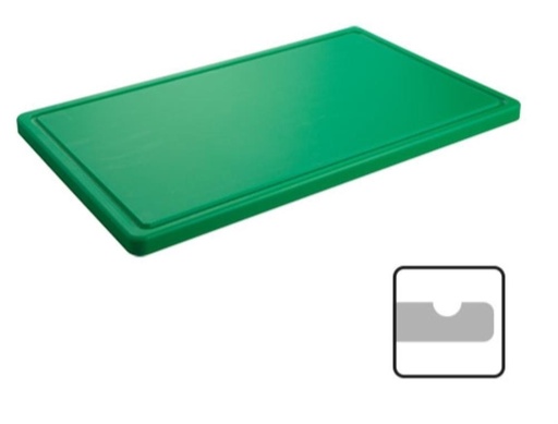 [50706122] CATERCHEF GROENE POLYPLAAT 40X25X2CM MET ROOSTER