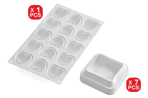 [51657186] MOULE SILIKOMART KIT COUSSIN COEUR TI VOGLIO BENE 100 X 100 H 30 MM VOL 270ML