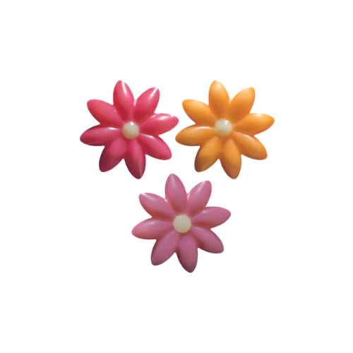 [08058115] 088116 PCB DAISIES CB ACIDULATE 3 DESIGNS Ø 2.5CM 117PCS ***S/CDE***