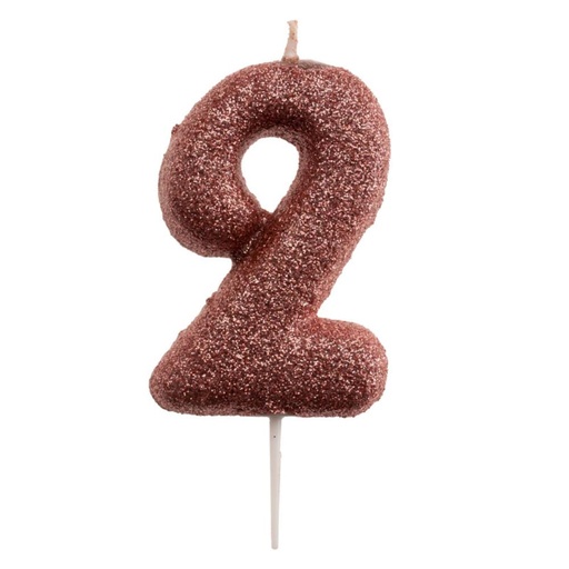 [08041512]  ROSE GOUDEN NUMMERKAARS N°2 7CM