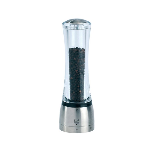 [70409671] PEUGEOT STAINLESS STEEL/ACRYL PEPPER MILL DAMAN 21CM