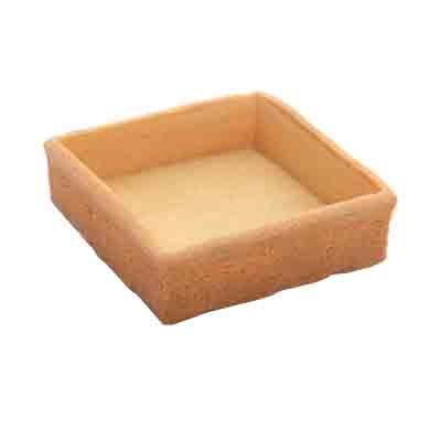 [04030241] PIDY SHORTBREAD TARTLET SQUARE 7X7CM H1.8CM BUTTER TRENDY SHELL 96 PCES