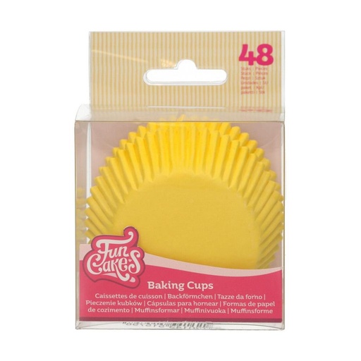 [70407316] FUNCAKES YELLOW CUPCAKE CASE 48 PCES