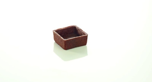[04030060] PIDY SQUARE SHORTBREAD TARTLET 7X7 CM H1.8CM CHOCOLATE TRENDY SHELL 96 PCES