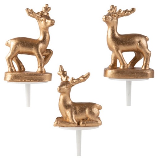 [08030776] 1015096 GOLD REINDEER 4CM 64PCS