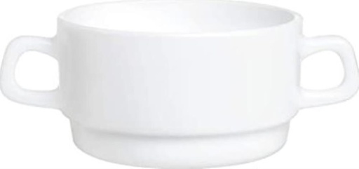 [57658011] ARCOROC RESTAURANT WHITE CONSOMME BOWL 32CL-2 HANDLES - 28891