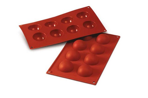 [70408191] SILIKOMART SF004 MOLD 8 HALF-SPHERES Ø50 H 25MM 30ML NON-STICK GN1/3 -50° TO 250°