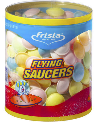 [14100048] UFO'S CITRIC WEDGE SAUCER CANDIES 300 PCES
