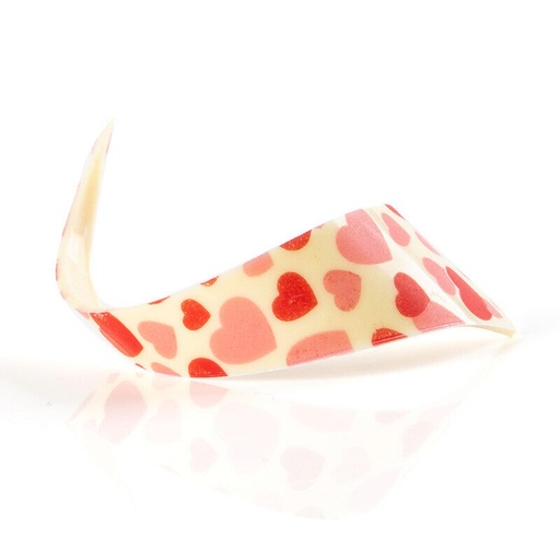 [08053868] 2068047 RED/PINK HEART BUCKLE 9CM WHITE CHOCOLATE 69PCS ***ON/ORDER***