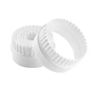 [50106015] SET VAN 7 UITTREKKERS DUBBEL GLAD EN GEBEKT IN WIT PLASTIEK=STUK
