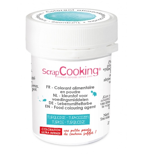 [08055642] SCRAPCOOKING HYDRO TURQUOISE LEVENSMIDDELKLEURSTOF 5GR