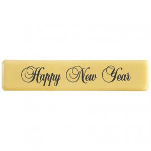[08057592]  070471 PCB RECHTHOEKEN CB HAPPY NEW YEAR 7X1.5 CM 70STUKS ***S/CD***