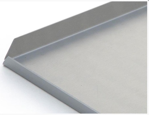 [53302207] ZILVEREN ALUMINIUM SCHAAL 60X40XH1CM RECHTE KANT GESNEDEN HOEK