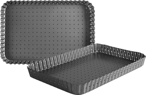 [50804040]  IBILI "CROUS" RECTANGULAR MOLD 35X11XH3.0CM PERFORATED RIVETED REMOVABLE BOTTOM
