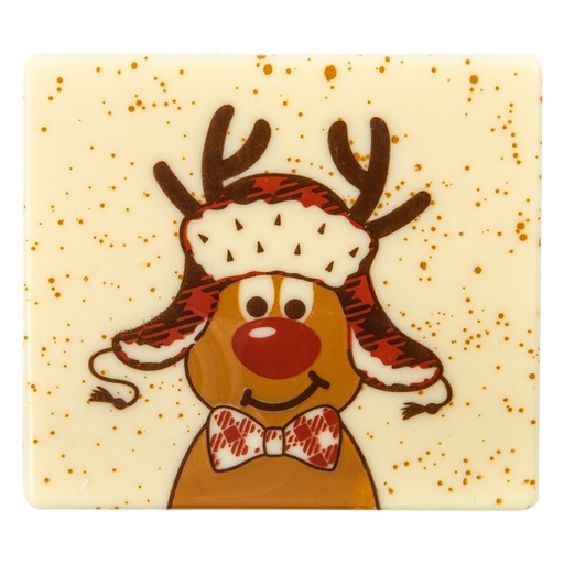 [08082120]  2014708 RUDOLPH LOG TOPPERS MET PURE CHOCOLADE DOP 9X8CM 40 STUKS ***S/CD***