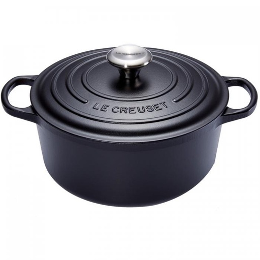 [57661820] LE CREUSET RONDE COCOTTE 34CM MAT ZWART 12,40L 10PSIGNATURE