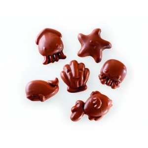 [08058002] 074328 PCB KAWAÏ FRYING MOLDS FOR 480 PIECES 6DESIGNS P. 0.8 CM 12PCES ***S/CD***