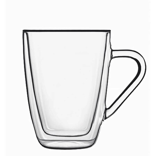 [73700624] BORMIOLI GLAS MUG MET DUBBEL PIETEN 32CLSET VAN 2