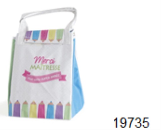 [60100447] "MERCI MAITRESSE" INSULATED BAG 18X18XHT22CM