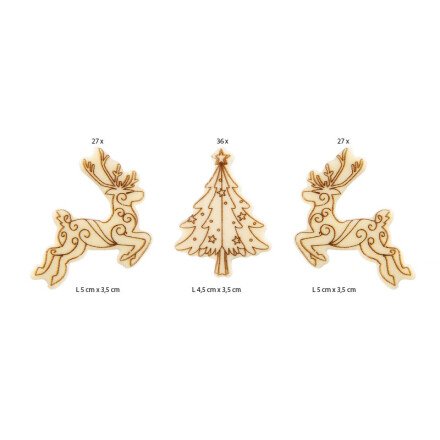 [08054405] 2015854 CHOCOLATE DEER & FIR TREE BLOCK +- 5CM 90 PIECES