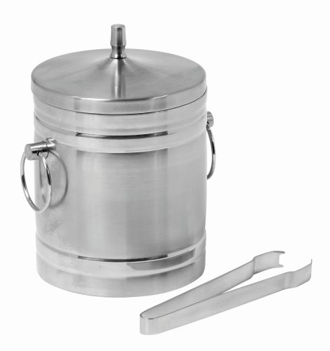 [54914100] SEAU À GLAÇONS INOX 5L  A/ COUVERCLE DOUBLE PAROI+PINCE -DIAM 20CM