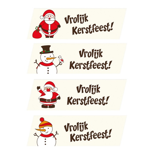 [08030452] 1053234 PLAATJE VROLIJK KERSTFEEST 6 X 2.5 CM 70 STUKKEN ***S/CDE***