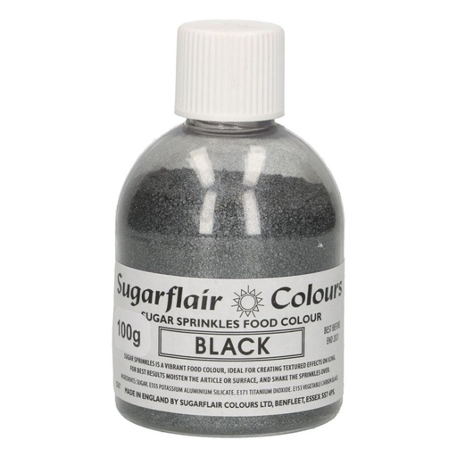 [08053247] SUGARFLAIR ZWARTE MOUSSERENDE SUIKER PAILLETTEN 100GR