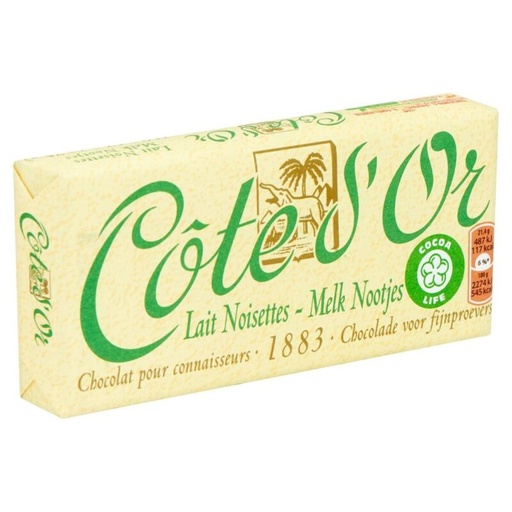[03070701] COTE D'OR MELKCHOCOLADE REEP **HAZELNOOT** 150G X 24