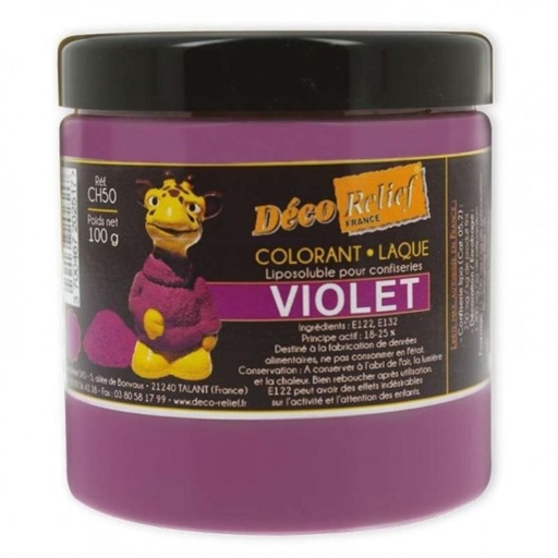 [70409315]  CHOCOLATE COLORANT POWDER LACQUER PURPLE 100GR CH 50