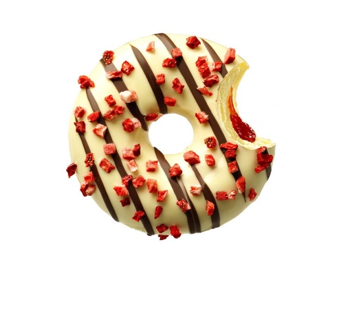 [02060279] DAUPHINE 4250996-2104797 WHITE CHOCOLATE DONUT WITH STRAWBERRY JELLY JAM 48 X 73GR