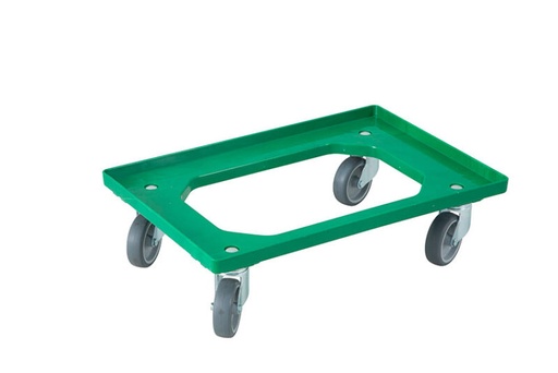 [70408001] CHARIOT DOLLY 60X40 VERT ROUES CAOUTCHOUC EURONORM