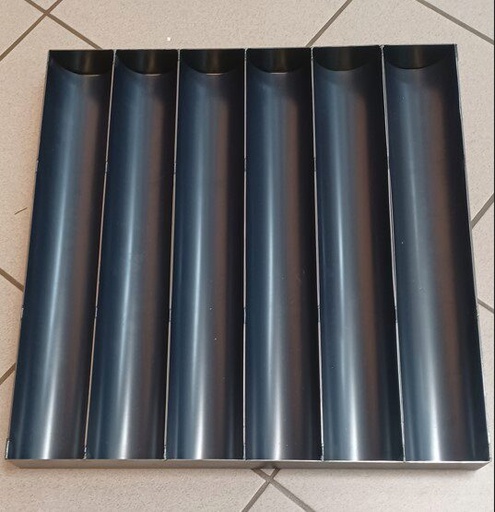 [51844561] ASSEMBLAGE 6 MOULES A BUCHE 50/8CM EN TOLE NOIRE