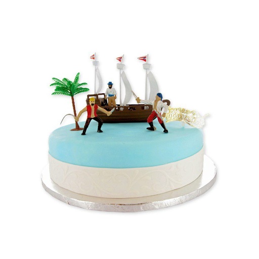 [08075099] PIRATENTAART DECORATIESET + BOOT