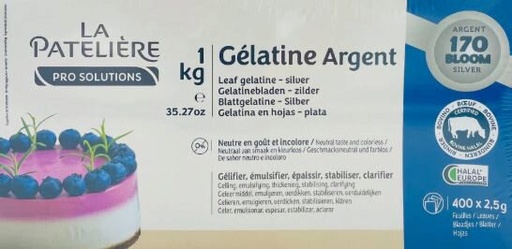 [03031073] GELATINE 400 VELLEN RUNDVLEES HALAL LA PATELIERE 1KG 170B