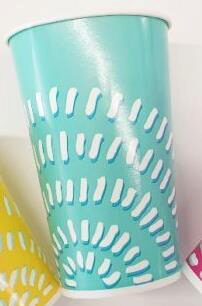 [25101141] GEKLEURDE PAPIEREN BEKER GRANITA/MILKSHAKE 400ML "SUNRISE" VERPAKKING VAN 50 STUKS