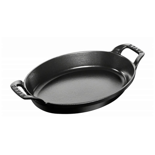 [57659909] STAUB OVALE GIETIJZEREN SCHAAL 28 CM ZWART STAPELBAAR