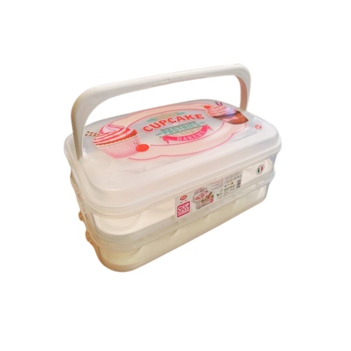 [54917449] BOITE DE RANGEMENT 2X14 CUPCAKES (14L) 43X27,5X18CM