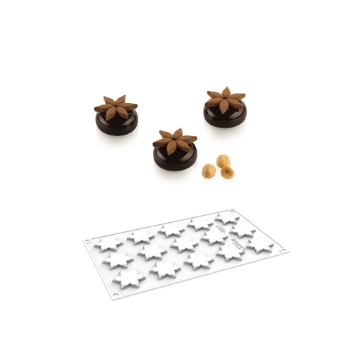[51661581] SILIKOMART SILICONE MOLD COROLLE 4 Ø4.5CM H0.6CM