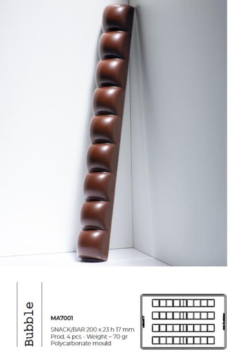 [54402145] MOULE PRALINES POLYCARBONATE BATON BUBBLE XL 70GR