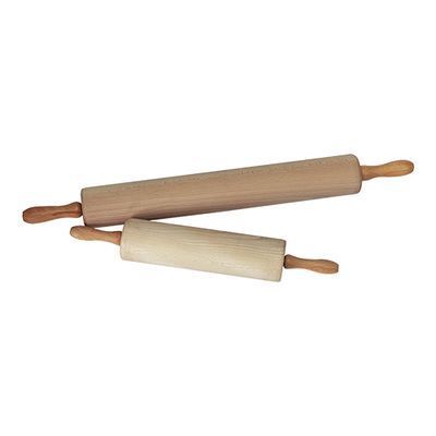 [57660567] 45CM DIAM 7CM BEECHWOOD DOUGH ROLLER WITH HANDLES