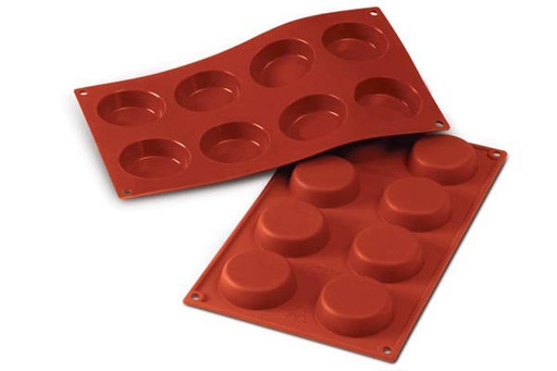 [70408211] SILIKOMART VORM ANTI-AANBAKPLAAT SF045 1/3-50°8 TAARTVORMEN DIAM 60MM H 17MM 42ML