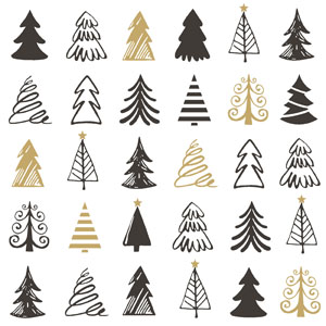 [44665161] DUNI SERVIETTES SAPINS GRAPHIQUES 33X33CM 20PCES