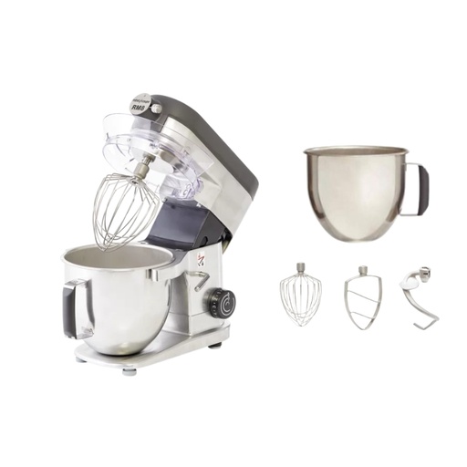 [60533116] ROBOT COUPE MELANGEUR BATTEUR RM8 700W MONO +2CUVES 7,6L & 5,5L+2 FOUETS + 2 PALETTES + 2 SPIRALES