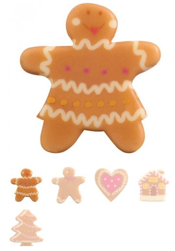 [08056640] PCB Peperkoek WC Vader en Moeder Kerst 5 ontwerpen 80pces ***s/cd***