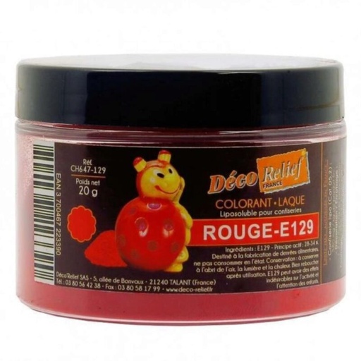 [70406962] COLORANT LAQUE EN POUDRE POUR CHOCOLAT ROUGE TOMATE 20GR