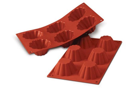 [70408204] SILIKOMART SF034 MOLD 6 BRIOCHETTES Ø79 H 37MM 110ML ML NON-STICK GN1/3 -50° TO 250°
