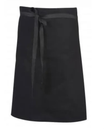 [53141002] SNV SHORT BLACK CHEF APRON WITHOUT POCKET 55 X 100CM 100% COTTON
